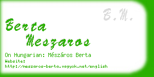 berta meszaros business card