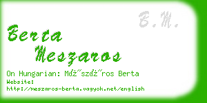 berta meszaros business card